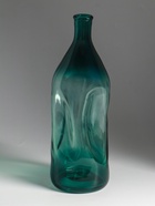 Ваза декоративная, 380 мл, h=36 см, 12 см, 15 см, d внутренний горлышка 2.5 см, стекло, зелёная - фото 809365434