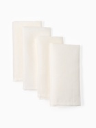 Набор салфеток с декоративными кольцами «Этель» Snow, 40×40 см - 4 шт., 100% лён 10918026