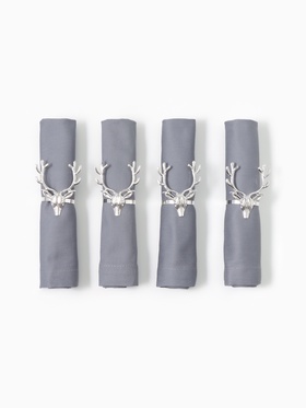 Набор салфеток с декоративными кольцами «Этель», 40×40 см - 4 шт., 100% ХБ