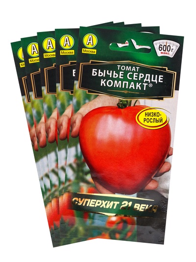 Набор семян Томат "Бычье сердце", компакт, детерминантный, 5 шт.