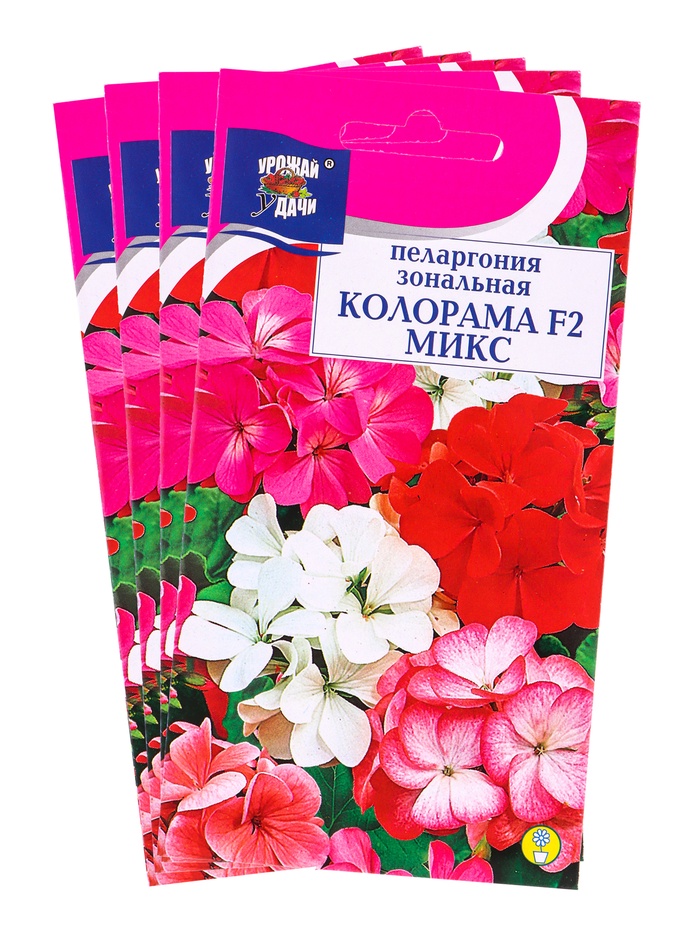Набор семян Пеларгония "Колорама ", смесь окрасок,0,02 гр., 4 шт. - Фото 1