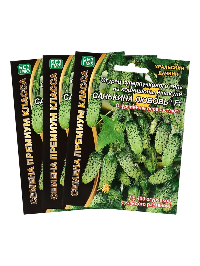 Набор семян Огурец «Санькина Любовь», F1, супербукетный тип, партенокарпический, 3 шт., «Мой выбор»