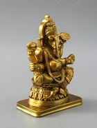 УЦЕНКА Фигура "Ганеша" золото, 20х12х8см 10964084