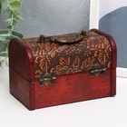 УЦЕНКА Шкатулка сундучок "Цветочный узор" 10х15х10,5 см 10964087