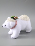 УЦЕНКА Декор «Белый мишка с еловым венком в бусинках» 13×23×13 см - Фото 8