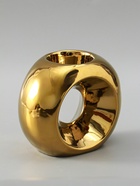 УЦЕНКА Подсвечник керамика на 1 свечу "Кольцо" d=6 см золото 16х8х14 см - фото 14991886