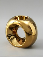 УЦЕНКА Подсвечник керамика на 1 свечу "Кольцо" d=6 см золото 16х8х14 см - фото 14991887