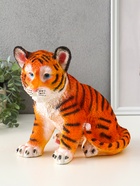 УЦЕНКА Копилка «Тигр сидячий» оранжево-коричневый 23×15.5×23 см - Фото 4