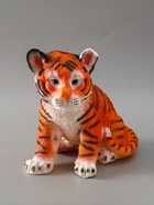 УЦЕНКА Копилка "Тигр сидячий" оранжево-коричневый 23х15,5х23 см 10964093