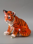 УЦЕНКА Копилка "Тигр сидячий" оранжево-коричневый 23х15,5х23 см 10964093