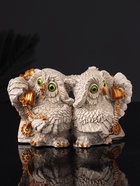 УЦЕНКА Фигура "Совы говорят по телефону" 8х12х7 см, серый 10964097