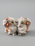 УЦЕНКА Фигура "Совы говорят по телефону" 8х12х7 см, серый 10964097