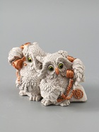 УЦЕНКА Фигура "Совы говорят по телефону" 8х12х7 см, серый 10964097