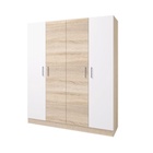 УЦЕНКА Шкаф четырехстворчатый Леси без зеркала, 1600х1900х466, Дуб сонома/Дуб сонома/Белый - Фото 1