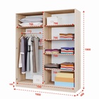 УЦЕНКА Шкаф четырехстворчатый Леси без зеркала, 1600х1900х466, Дуб сонома/Дуб сонома/Белый - Фото 3