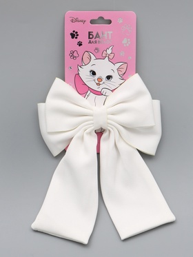 Бант для волос на заколке с лентами, белый, Коты аристократы