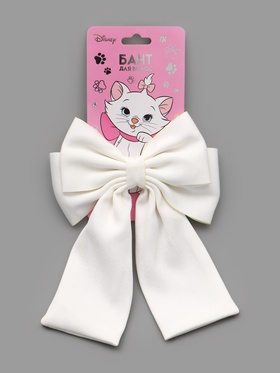 Бант для волос на заколке с лентами, белый, Коты аристократы