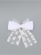 Бант для волос на заколке с лентами «Сердечки», белый, Принцессы - фото 61956136