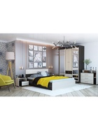 УЦЕНКА Кровать двуспальная "Юнона", 1400х2000, Венге/Дуб 10964355 - фото 3918985