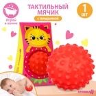 УЦЕНКА Развивающий тактильный мячик «Кошечка», с пищалкой, 1 шт., Крошка Я - Фото 2