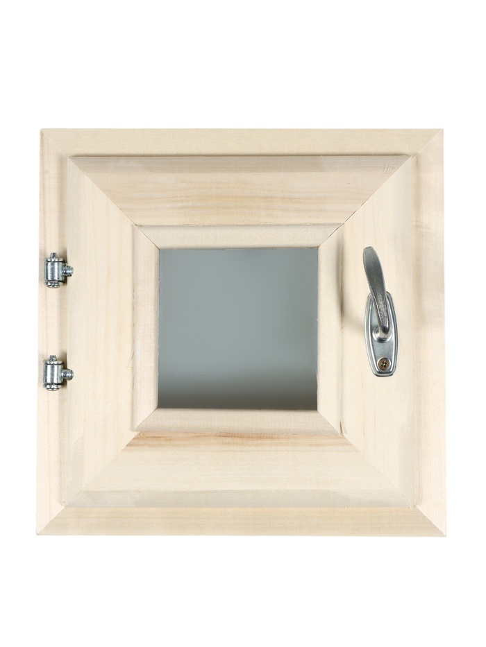 Деревянное окно для бани, 30×30 см, стеклопакет - Фото 1