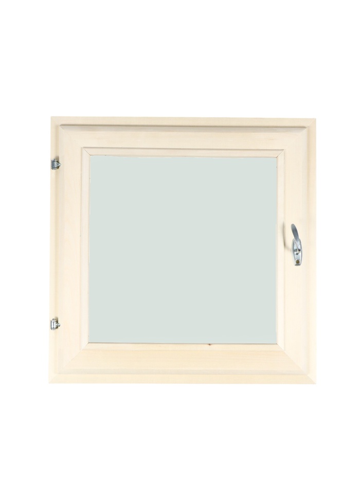 Деревянное окно для бани, 60×60 см, стеклопакет - Фото 1