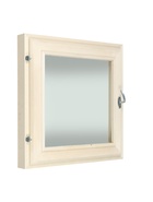 Деревянное окно для бани, 60×60 см, стеклопакет - фото 63128991