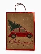 Набор подарочных пакетов «Новогодний подарок», 3 шт, тиснение, 25 × 4 × 30.5 см, 30 × 40 × 11.5 см, 18 × 23 × 10 см 10878841