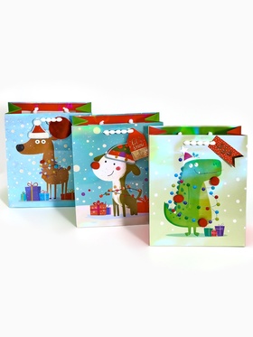 Набор подарочных  пакетов «Новый год», 3 шт,  25,4 × 30,5 × 12,7 см