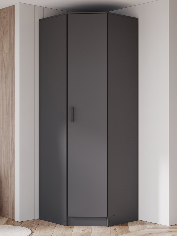 Шкаф угловой «ЭКО», 760(760)×2200×481 мм, цвет графит - Фото 1