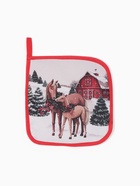 Набор кухонный «Этель» Нorse family, варежка-прихватка 20×28 см, прихватка 19×19 см - фото 63129213