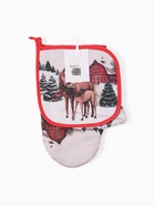 Набор кухонный «Этель» Нorse family, варежка-прихватка 20×28 см, прихватка 19×19 см - фото 63129219