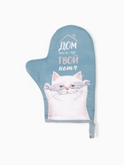 Набор кухонный «Этель. Кот», варежка-прихватка 20×28 см, прихватка 17×17 см - Фото 2