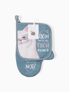 Набор кухонный «Этель. Кот», варежка-прихватка 20×28 см, прихватка 17×17 см 10897644