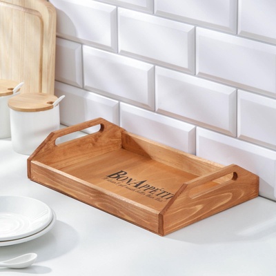 УЦЕНКА Поднос маленький с декором, с покрытием, 30×20×6 см