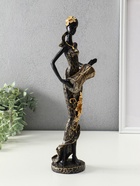 Фигура полистоун «Африканка в косынке с цветами и барабаном», чёрный, 8.5×8.5×39 см - фото 119644381