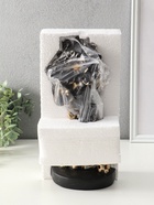 Бюст полистоун «Девушка с цветком, в наряде в клетку», чёрный, 13.3×12.3×29.5 см - фото 119644390