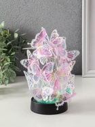 Фигурка светящаяся «Бабочки на колбе», LED-ночник, 2×AG13, наклейки-бабочки, 8.5×8.5×15 см - фото 63129309