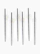 Трубочки для коктейлей «Снежинки», серебро, 6 шт - Фото 2