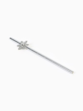 Трубочки для коктейлей «Снежинки», серебро, 6 шт (комплект 2 шт)