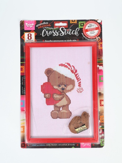 УЦЕНКА Вышивка крестиком на канве», серия «CROSS STITCH» Мишка с сердечком