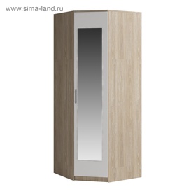 УЦЕНКА Шкаф угловой с зеркалом Светлана, 2070х880х880, Дуб сонома/Белый 10966707