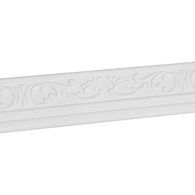 УЦЕНКА Самоклеящийся ПВХ плинтус 3D белый вензель, 2.3 м