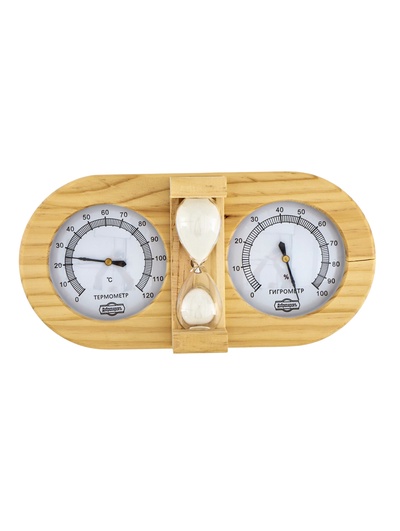 УЦЕНКА Термометр-гигрометр для бани с песочными часами, деревянный