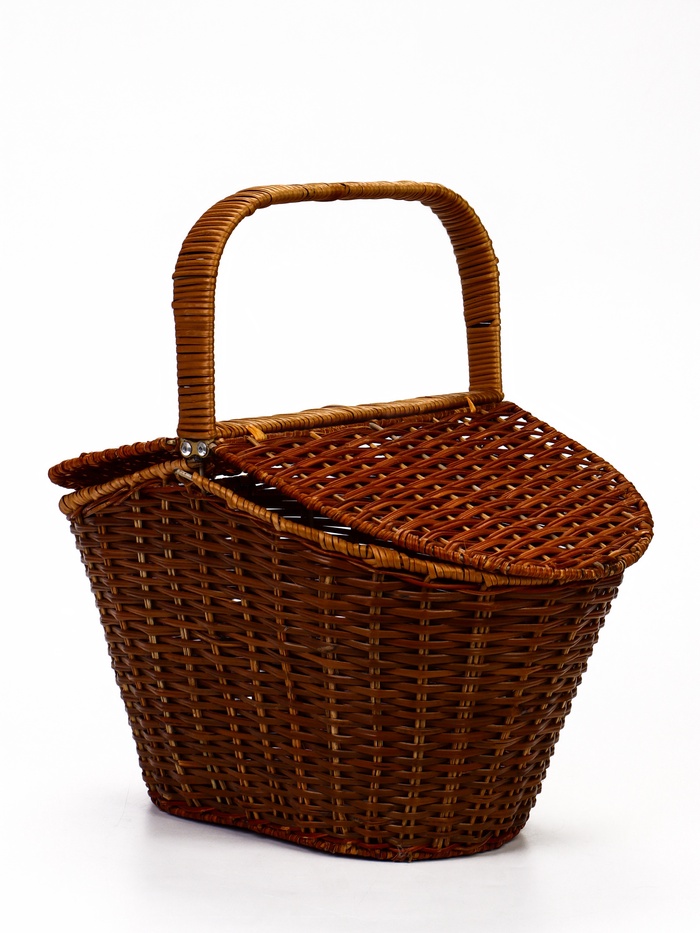 УЦЕНКА Корзина «Пикник», с двойной крышкой, усиленная, 37×25×28, ротанг - Фото 1