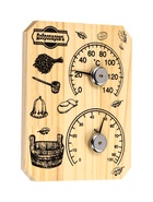 УЦЕНКА Термометр-гигрометр "Табличка", дерево - фото 14997875