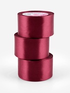 Атласная лента, набор 3 шт., 50 мм, 23±1 м, бордовая №48 - Фото 1