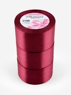 Атласная лента, набор 3 шт., 50 мм, 23±1 м, бордовая №48 - Фото 4