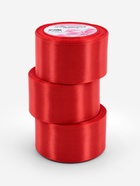 Атласная лента, набор 3 шт., 50 мм, 23±1 м, красная №26 - фото 63129331