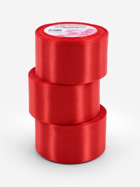 Набор лент атласных (3шт) 50мм*25±1ярд(23м±1м)  №26 красный ВБ АУ